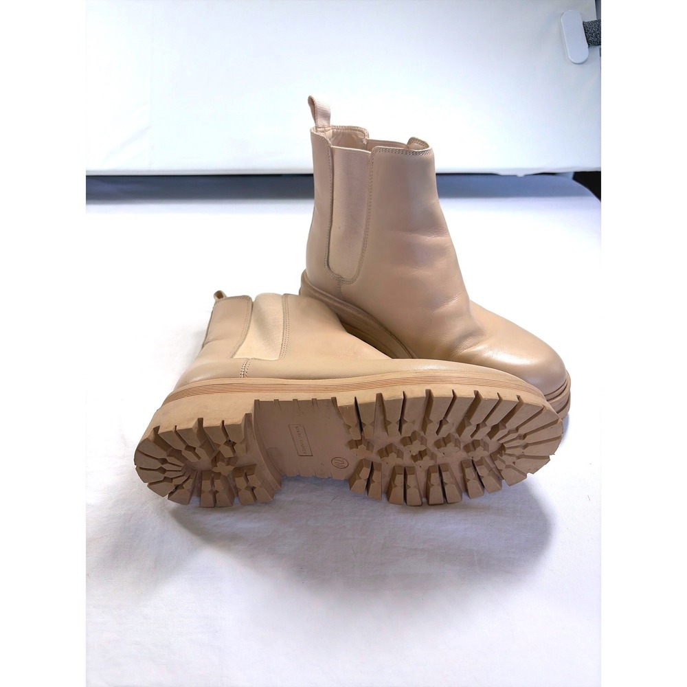 Marc Fisher Padda Tan Leather Lug Sole Chelsea Boots Ankle Size 7M - Picture 5 of 9